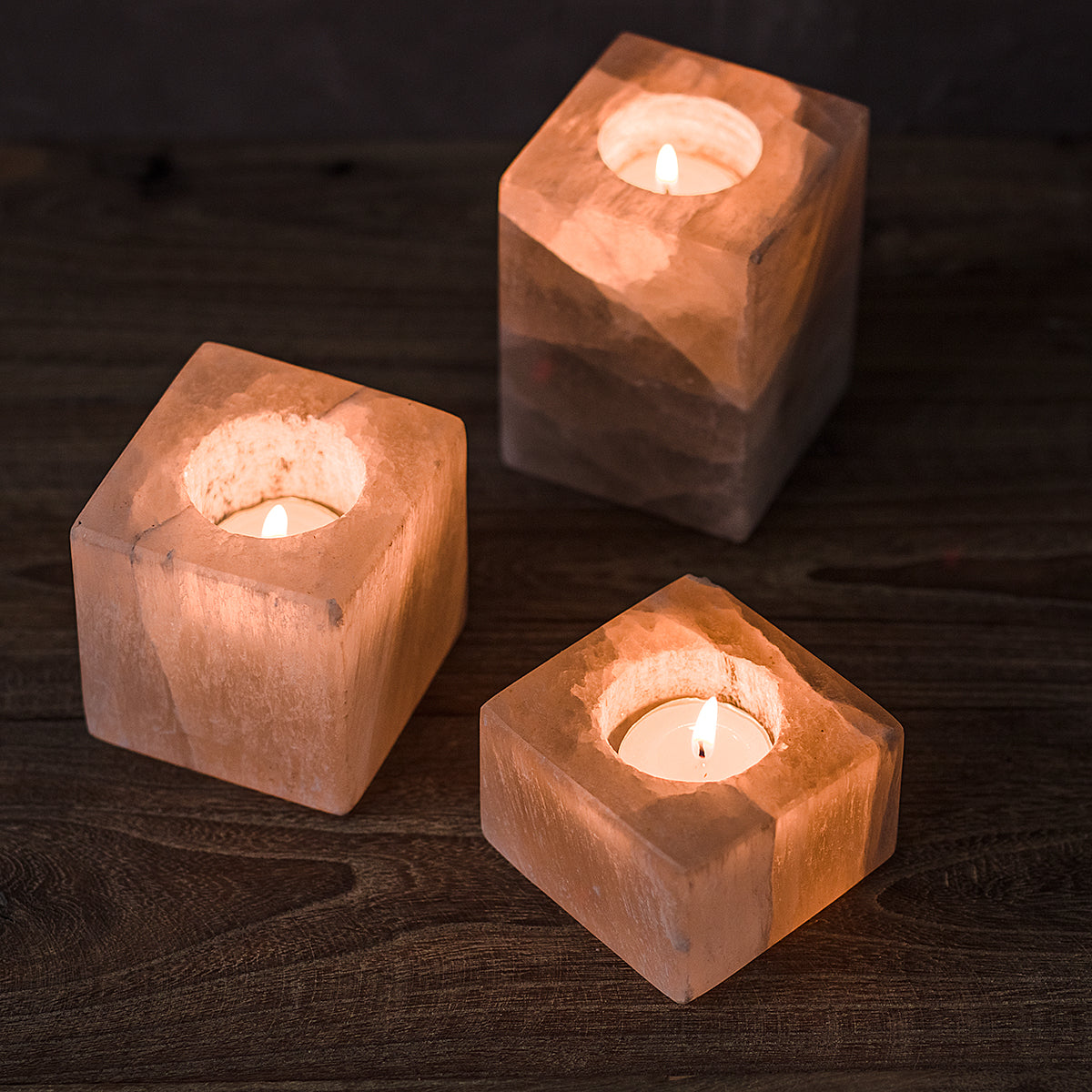 Stone Candle Holder with Sugar Rock