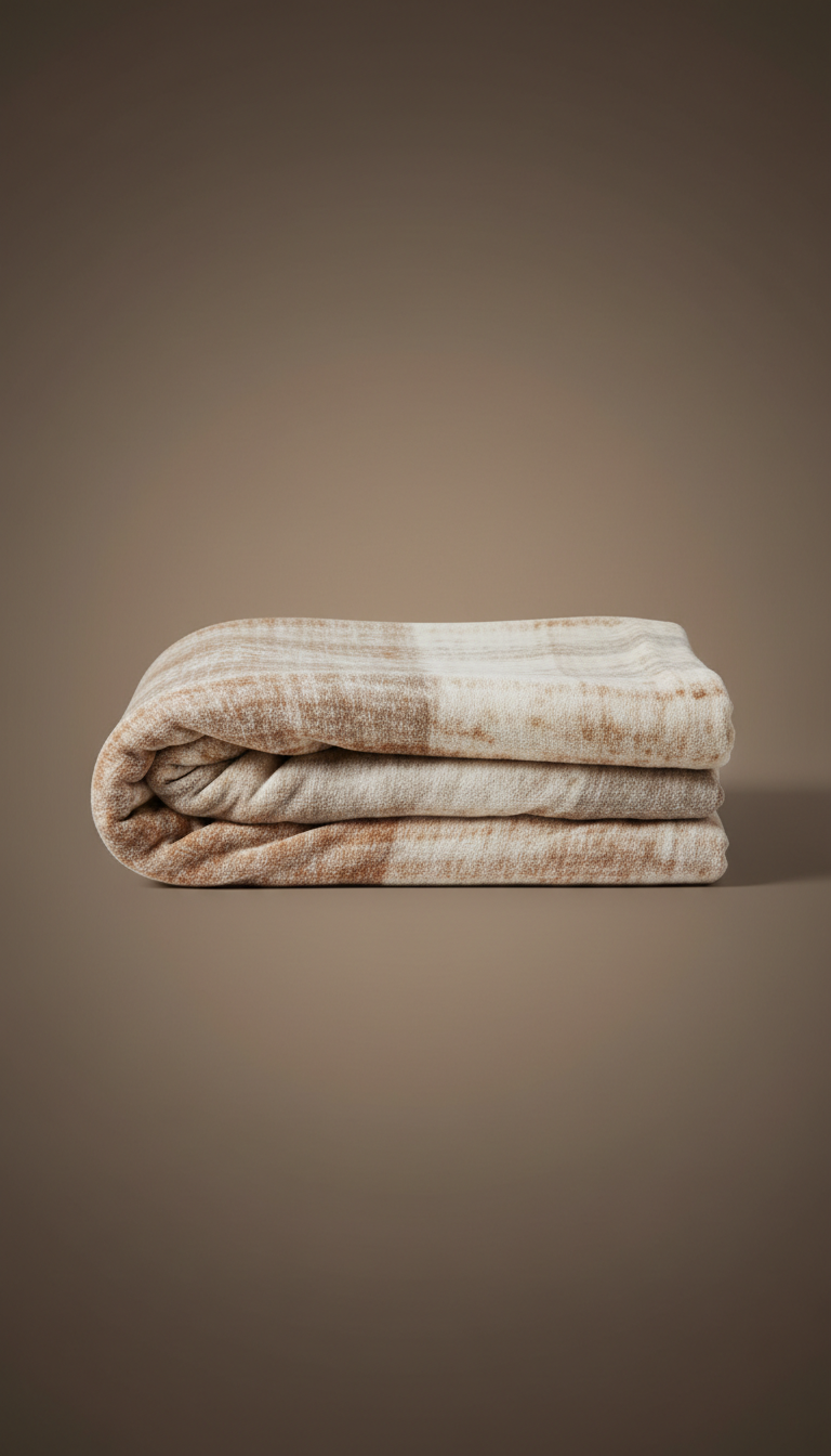 Cream Silk Egyptian Cotton Throw
