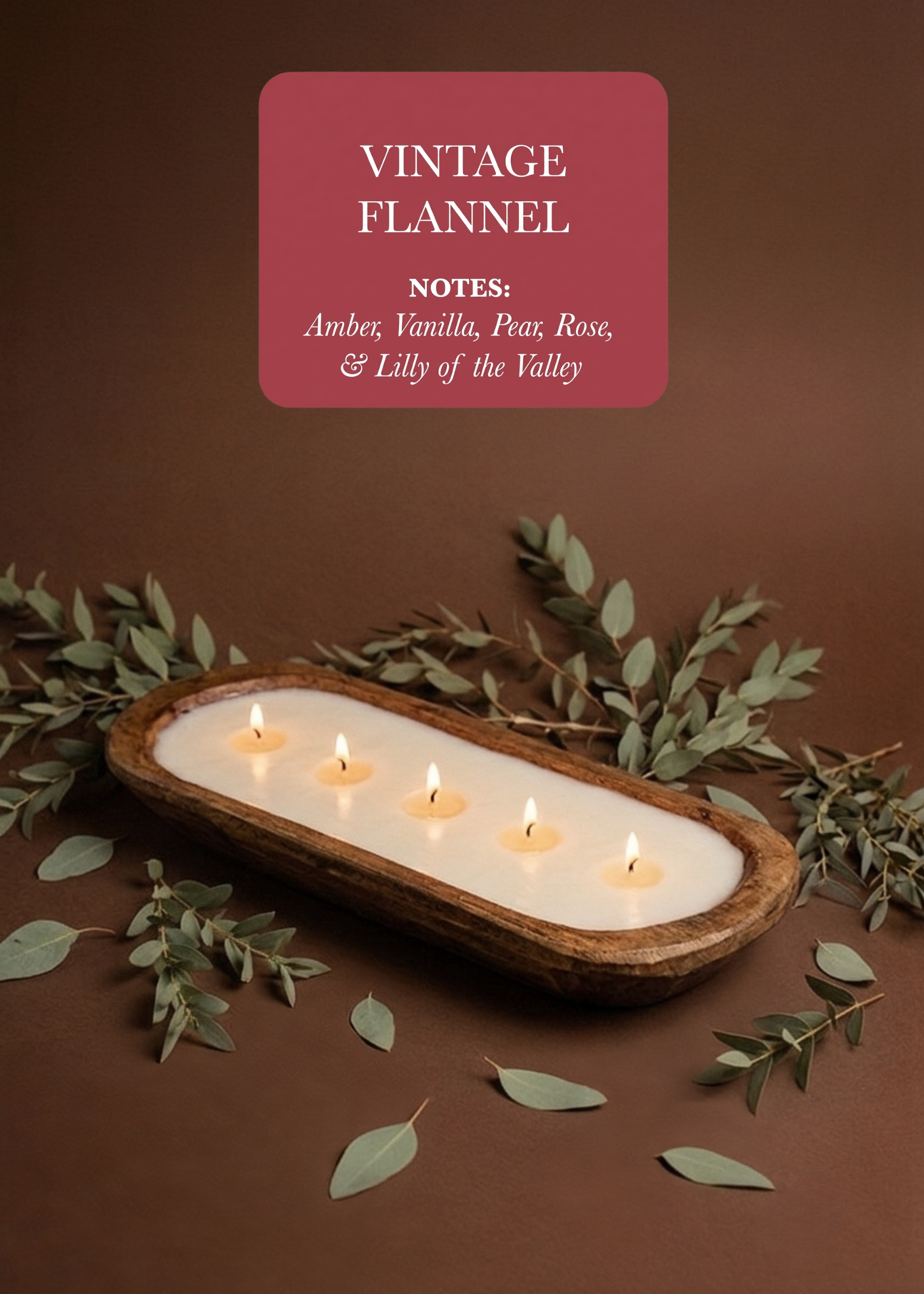 Vintage Flannel – 5‑Wick Dough Bowl Soy Candle