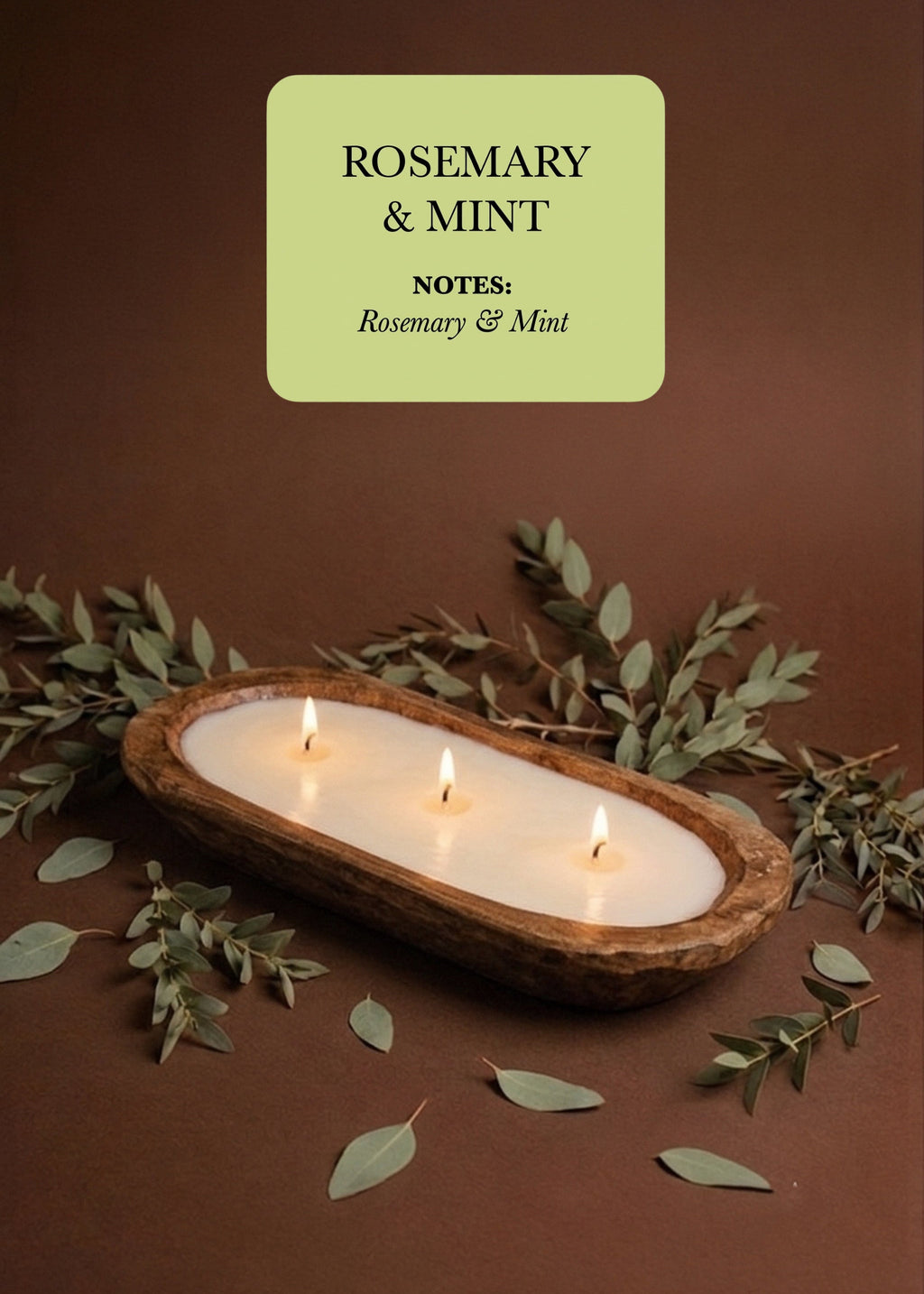 Rosemary & Mint – 3‑Wick Dough Bowl Soy Candle