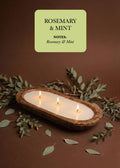Rosemary & Mint – 3‑Wick Dough Bowl Soy Candle