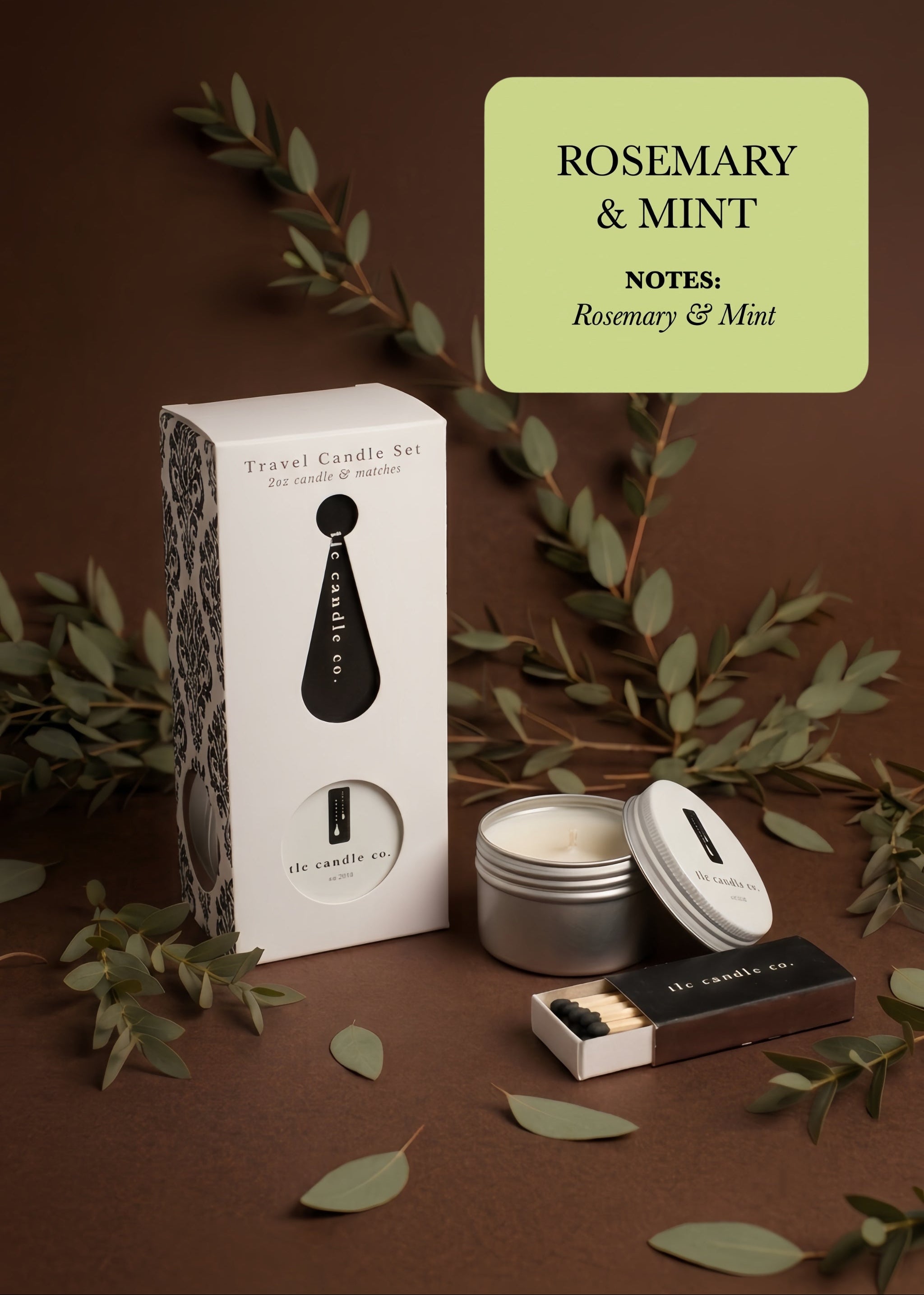 Rosemary & Mint – Travel Candle with Matches