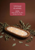 Vintage Flannel – 3‑Wick Dough Bowl Soy Candle