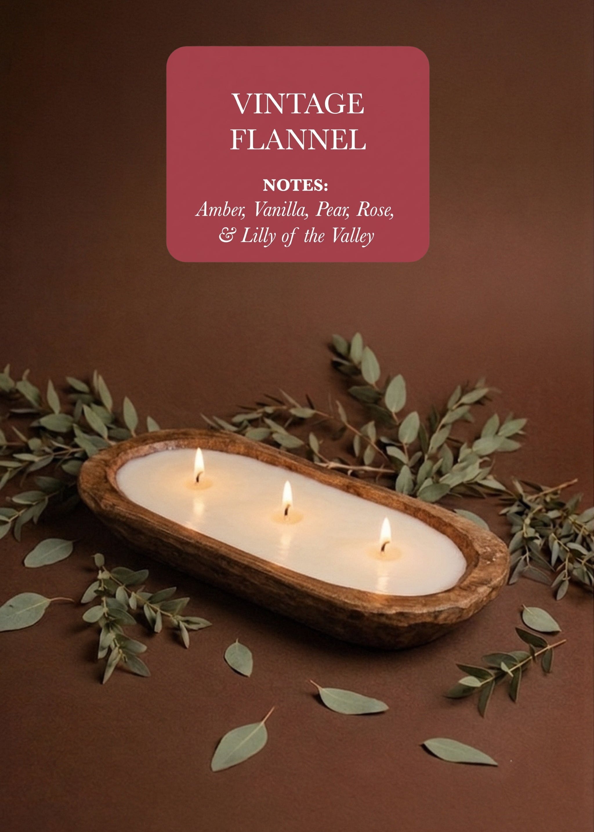 Vintage Flannel – 3‑Wick Dough Bowl Soy Candle