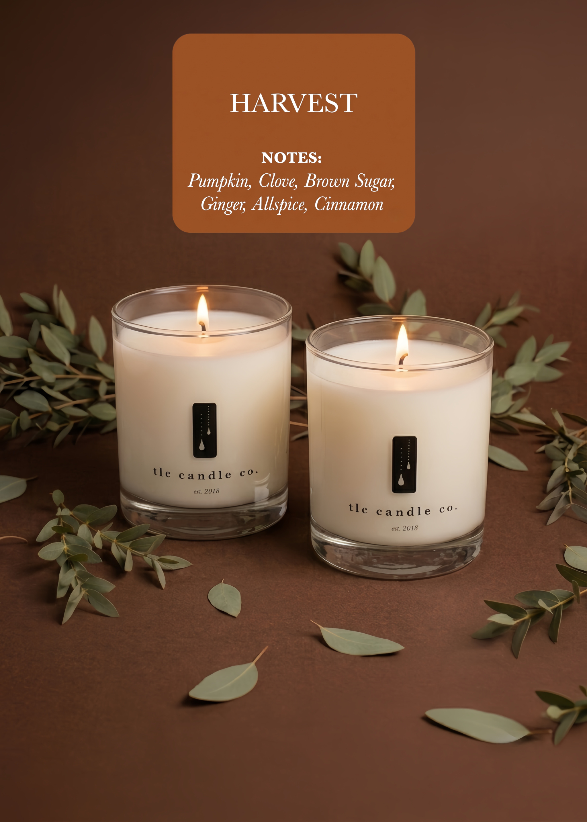 "Pie for Two" Harvest Luxury 2-Wick Soy Candle Set