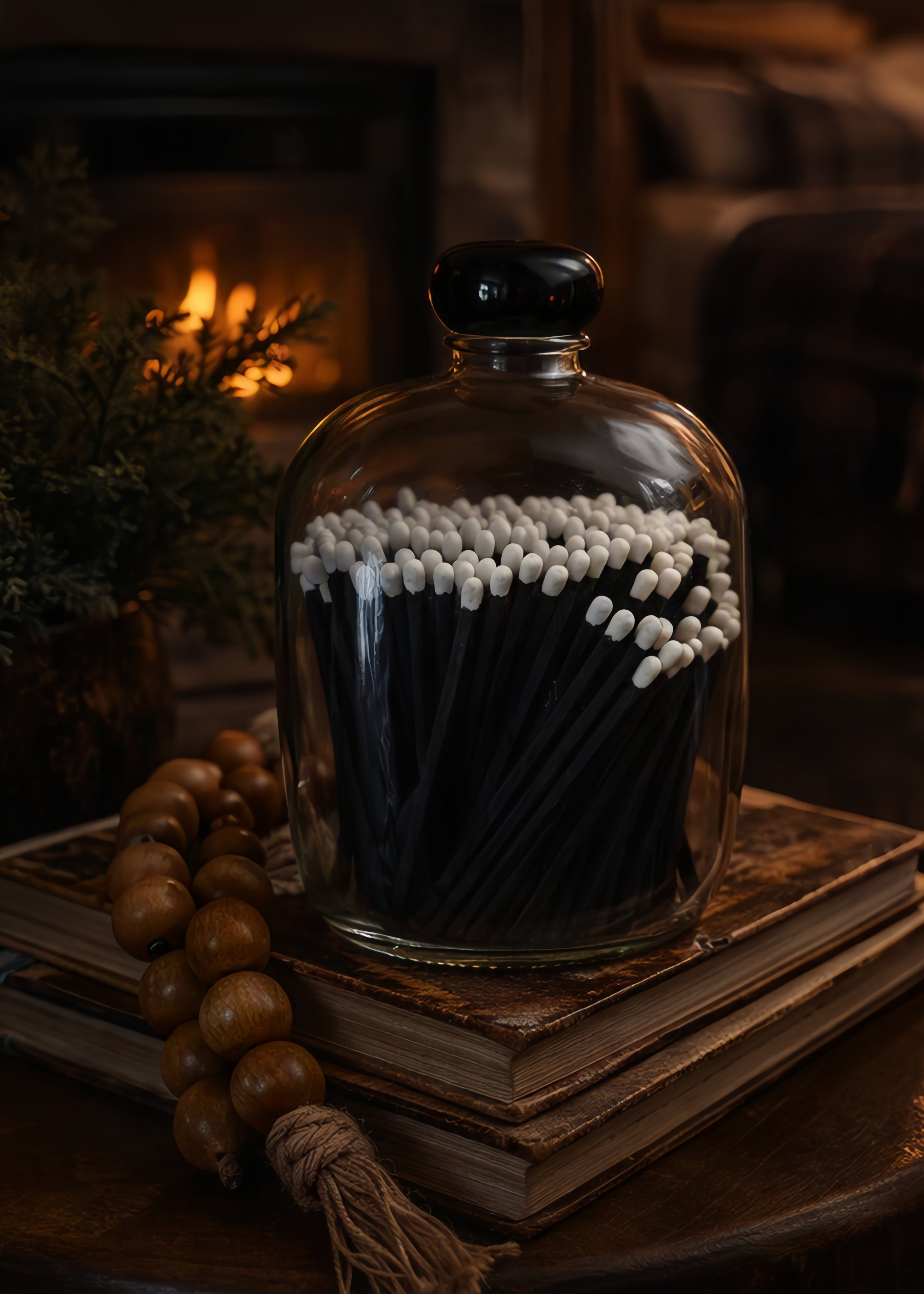 Décor 4" Safety Matches – Glass Decanter Bottle
