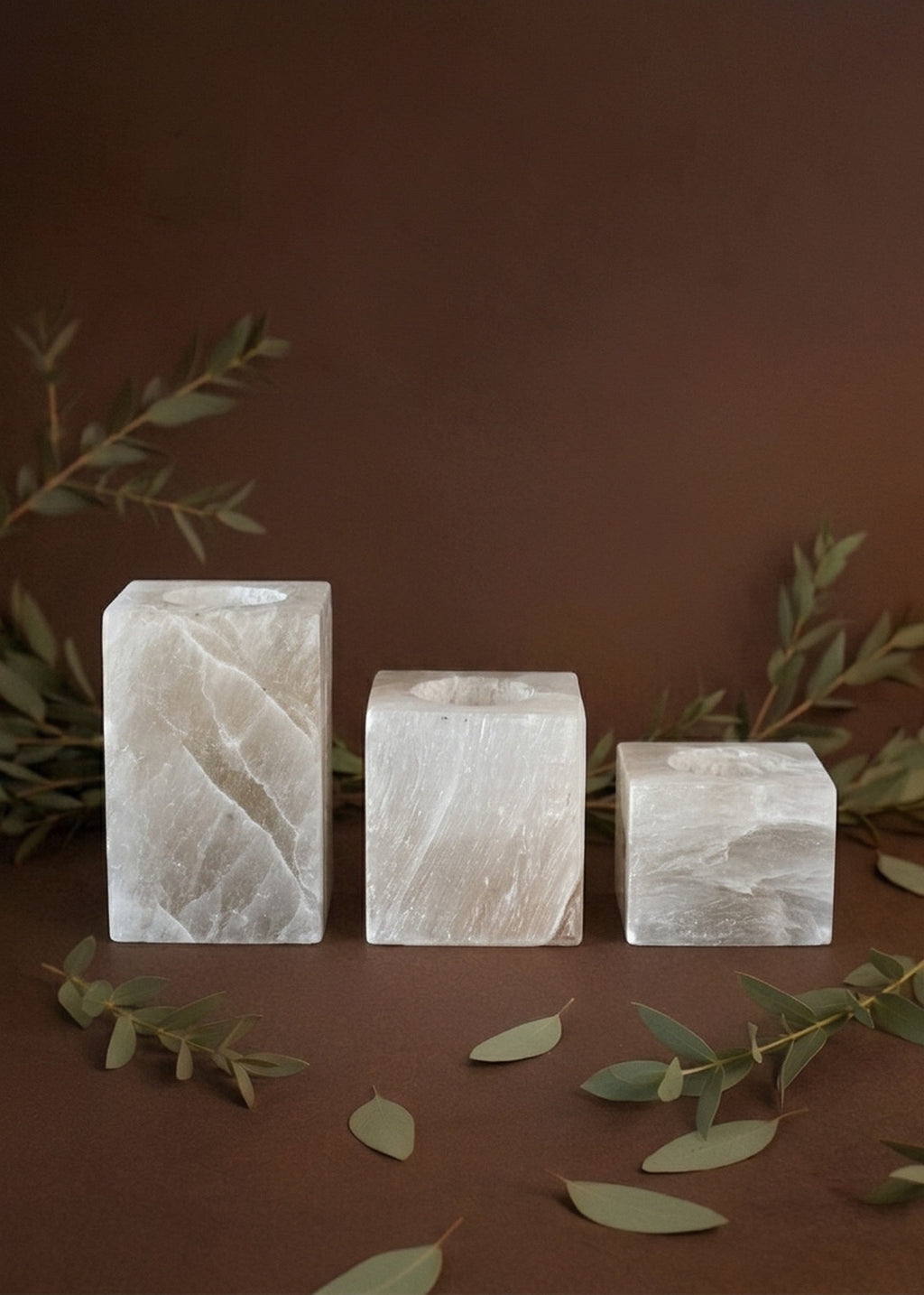 Stone Candle Holder with Sugar Rock