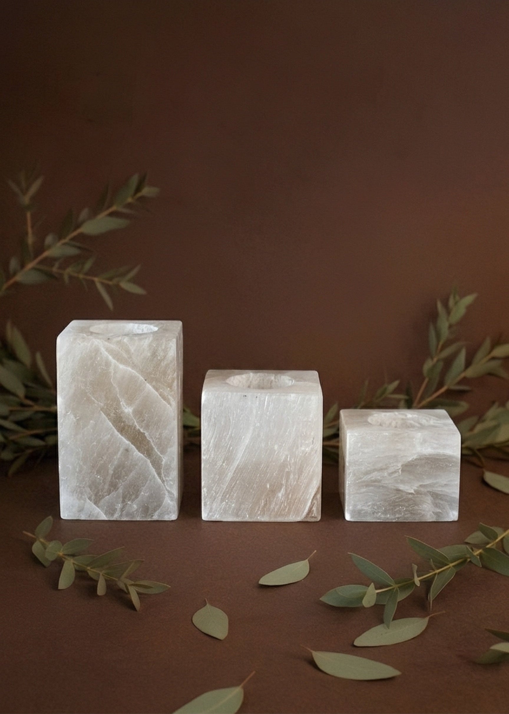 Stone Candle Holder with Sugar Rock