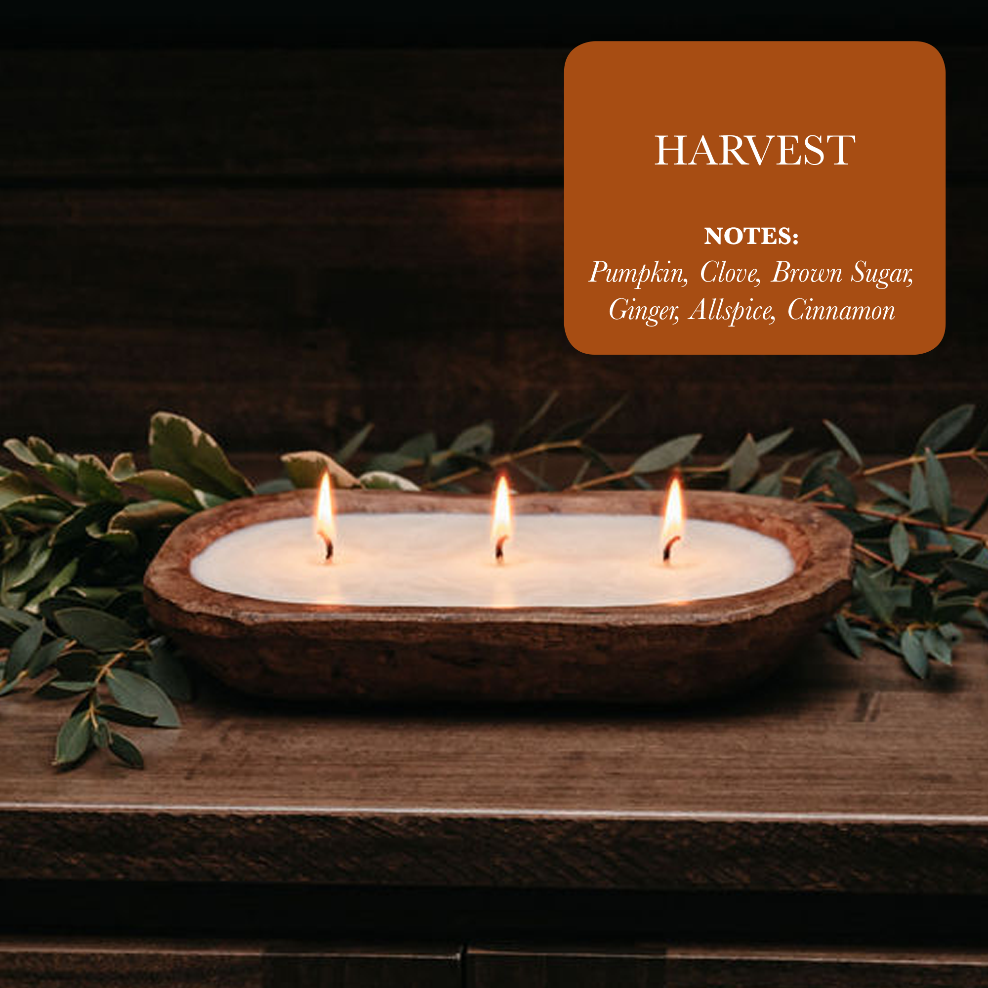 Harvest – 3‑Wick Dough Bowl Soy Candle